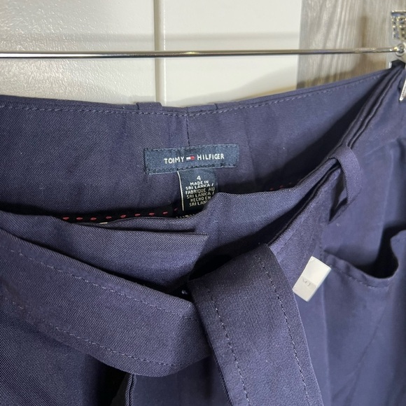 226. Tommy Hilfiger Navy Tie-Waist Trousers size 4 - Picture 2 of 6